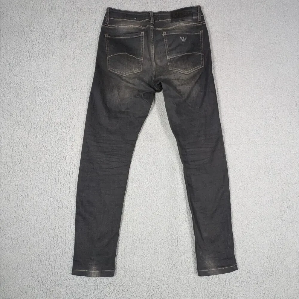 Emporio Armani Jeans Mens Size 28X27 Black J31 Slim Fit Jeans
